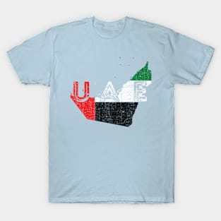 UAE Map Shape and Flag T-Shirt